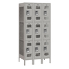 Salsbury Industries Wardrobe Locker, 36" W, 18" D, 78" H, (3) Wide, (9) Openings, Gray 73368GY-U